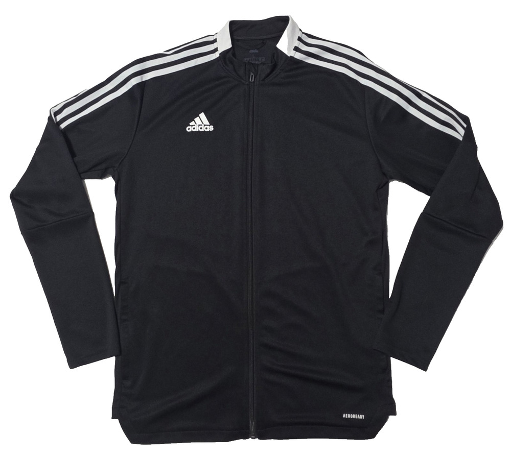 adidas Mens Tiro 21 Track Jacket Black White Full Zip Sweatshirt Size L GM7319